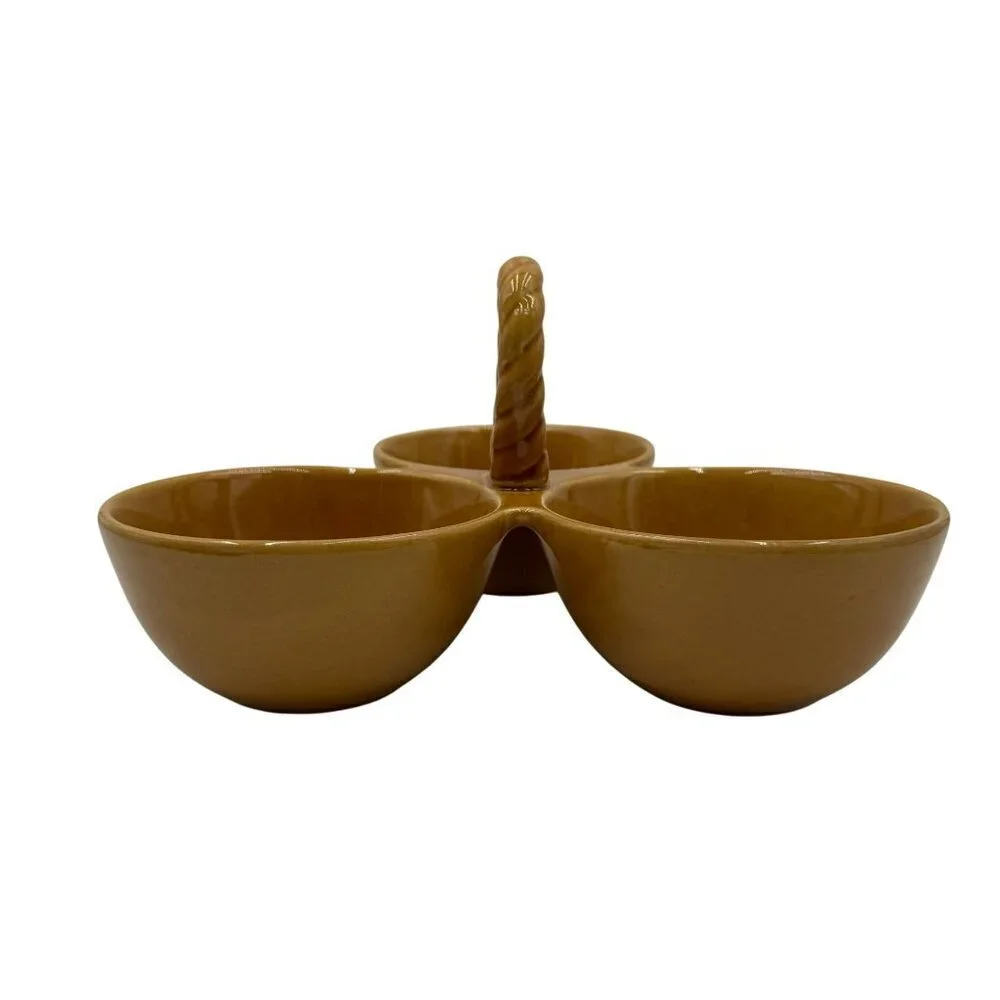Pottery Barn Ceramic Multi Use Three Section Serving Dish